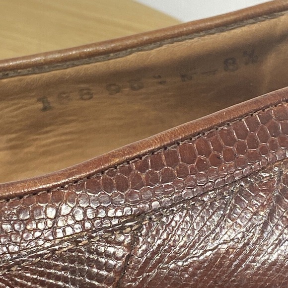 M Stuart Lizard Dress Shoes Vintage Loafers Lace Up Brown Size 8.5 - Picture 8 of 10